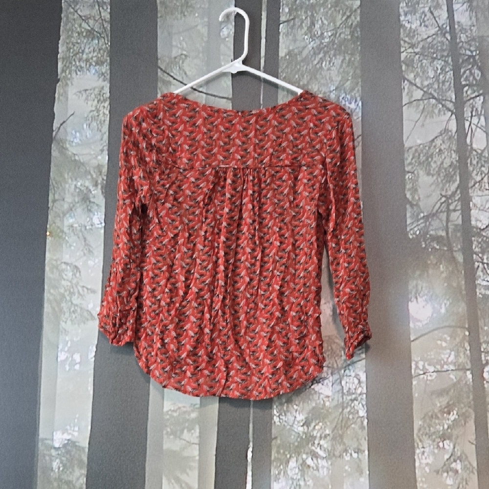 Hinge Red Patterned Women's Blouse - image 4